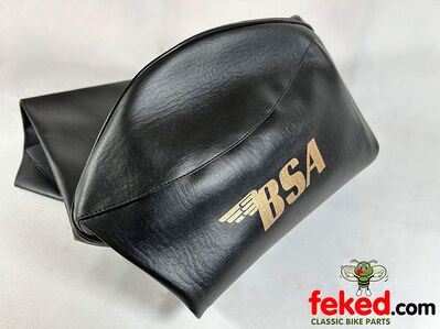 19-5599 - BSA Replacement Seat Cover - A50 and A65 Models Circa 1966-70 - Raised Back