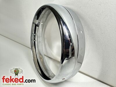 553267, 553248 - Triumph 7" Headlamp Front Rim and Inner Fixing Ring - Pre Unit and Unit Nacelle Models Circa 1952-66
