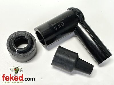 Spark Plug Cap - 90° Elbow - 5KΩ Suppressor - NGK Equivalent LD05F / 8060 - 10-12mm