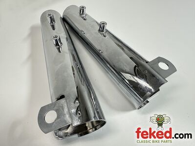 97-4480, 97-4481, H4480, H4481 - Triumph Fork Leg Top Covers / Shrouds - T140 and TR7 Models Circa 1973-81