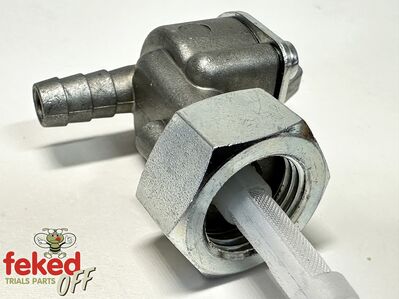 M16x1.5 Fuel Tap with Rear Outlet Spigot and Filter - Externally Threaded Tank Stub