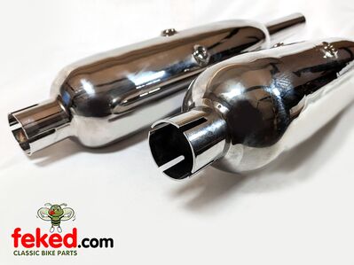Triumph Exhaust Silencer T120, TR6, T110 650cc with balance pipe 1966 on - 70-5866