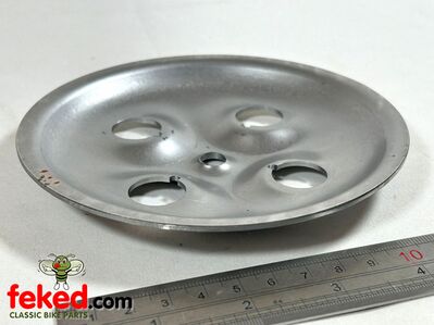 Triumph/BSA 4 Spring Steel Clutch Pressure Plate - Thrust Button Type - OEM: 57-0986, 42-3173, T986
