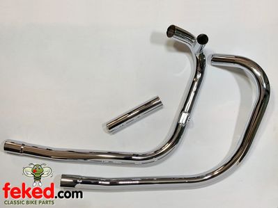 Triumph Exhaust Pipe T120, TR6 (With balance) Push in 650cc 1971 on - OEM: 71-2636, 71-2637, E12636, E12637