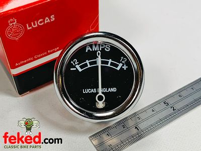 Genuine Lucas Ammeter 36403 - 12-0-12 Black Dial 1+3/4inch - OEM: 36403, LU36403, 36421, 2AR
