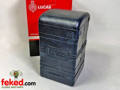 Genuine Lucas Rubber B49-6 Type Battery Box (Small Type) Supplied With Black Top - OEM: PUZ5D