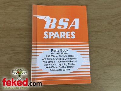 00-5118 - BSA 1965 A50 / A65 Parts Manual - Cyclone, Thunderbolt, Lightning and Spitfire Hornet