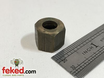 66-8332 - BSA Oil Feed Pipe Gland Nut - B, C and M Group Models Circa 1940-62