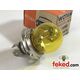 6 volt double filament head lamp�bulb, also known as 7950,�P45T41 G12.5 DUPLO 150H R2 ECE. Lucas 423 - Yellow