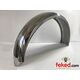 Polished Stainless Steel Rear Mudguard - 18/19" Wheel - D Section Profile - UK Made