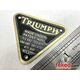 70-4016, E4016 - Triumph Brass Timing Cover Patent Plate - Pre Unit and Unit Twins - Circa 1959-85