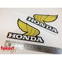 Pair of Honda Wings Logo Tank Decals - Self Adhesive Vinyl - 116mm